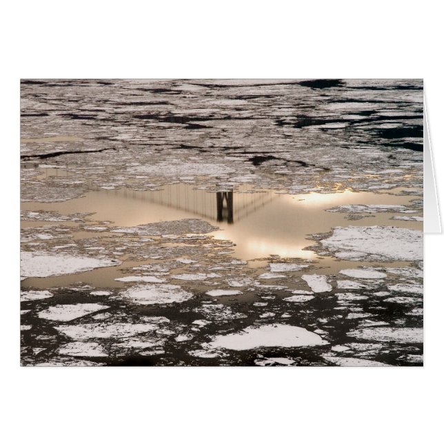 Reflektion i Guld Hälsningskort (Framsidan Horizontal)