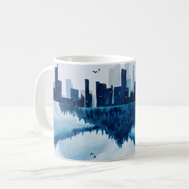 Reflektion i marinliggande friktionsområde kaffemugg (Framsida vänster)