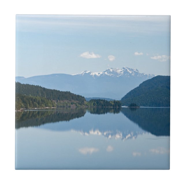 Reflektion i Sjö-Vancouver Island, Kanada Kakelplatta (Framsidan)