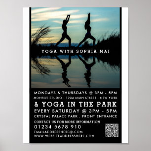 Reflektion i snyggt Porträtt, Yoga-klasskamp, Adve Poster