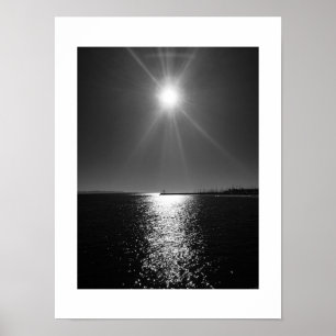 Reflektion i Sol, svart och vitt foto Poster