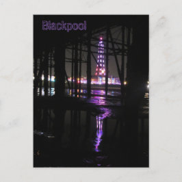 Reflektion i Vatten av Blackpool Torn. Vykort