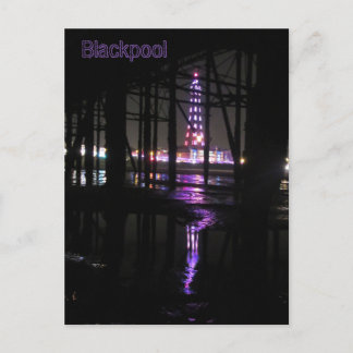 Reflektion i Vatten av Blackpool Torn. Vykort