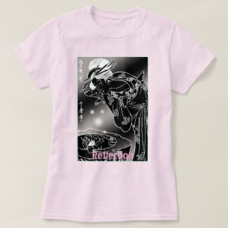 Reflektion – Japansk svart-vit silkscreenutskrift T Shirt