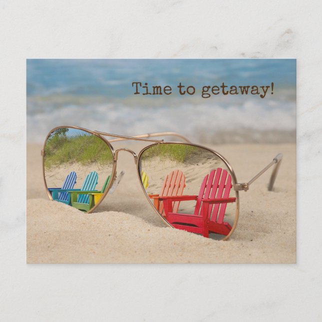 Reflektion med adirondack i solglasögon vykort (Framsida)