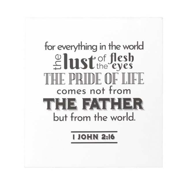Reflektion mot andlig - 1 John 2:16 Anteckningsblock (Framsida)
