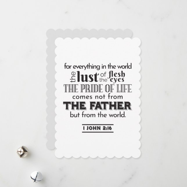 Reflektion mot andlig - 1 John 2:16 Julkort (Fram/Back In Situ)