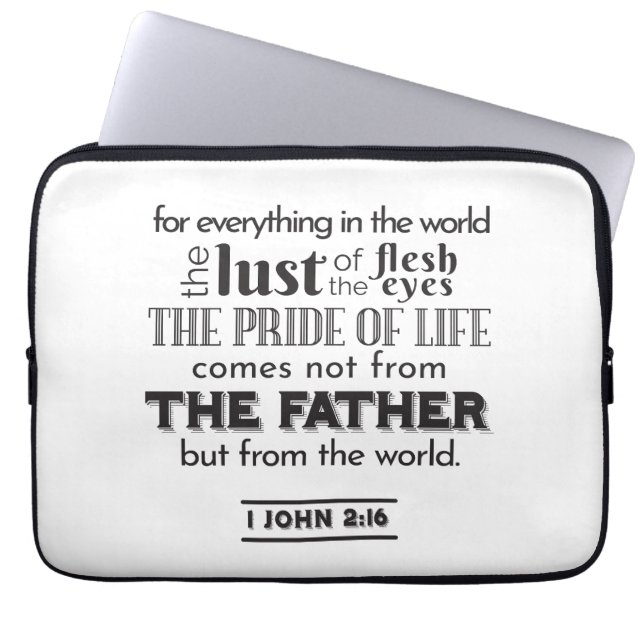 Reflektion mot andlig - 1 John 2:16 Laptop Fodral (Framsidan)