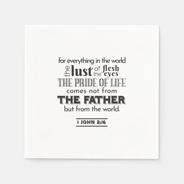 Reflektion mot andlig - 1 John 2:16 Pappersservett (Framsidan)