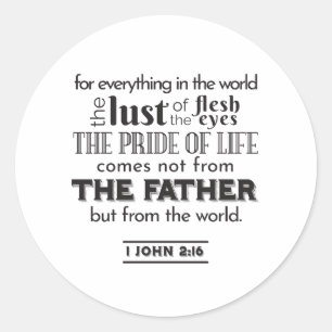 Reflektion mot andlig - 1 John 2:16 Runt Klistermärke