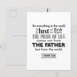 Reflektion mot andlig - 1 John 2:16 Vykort