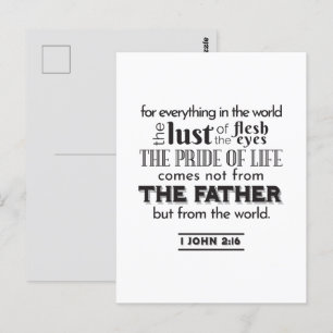 Reflektion mot andlig - 1 John 2:16 Vykort