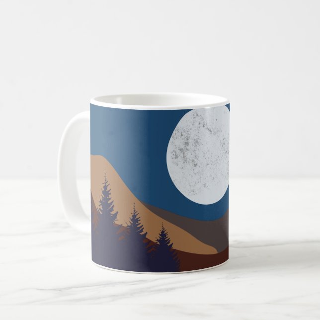 Reflektion över Abstrakten Landskapet Måne i Kaffemugg (Framsida vänster)