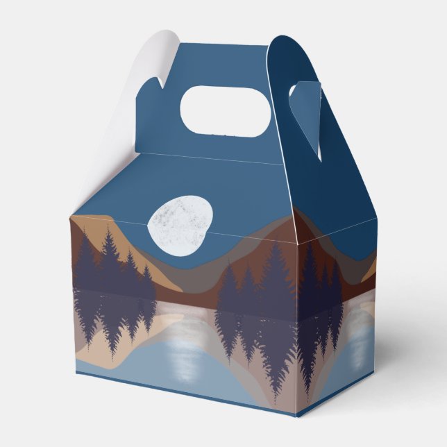 Reflektion över Abstrakten Landskapet Måne i Presentaskar (Framsidan Sidan)