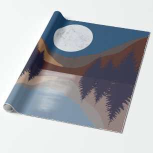 Reflektion över Abstrakten Landskapet Måne i Presentpapper