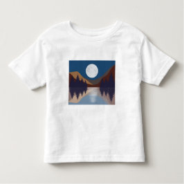 Reflektion över Abstrakten Landskapet Måne i T Shirt