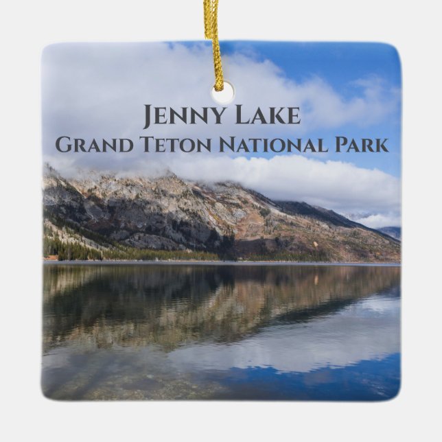 Reflektion över Jenny Sjö Grand Teton nationalpark Julgransprydnad Keramik (Framsida)