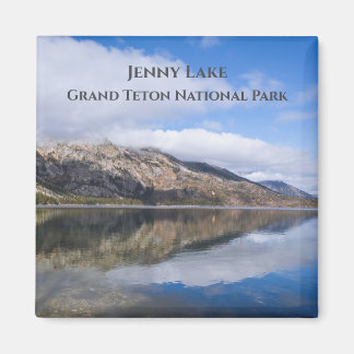 Reflektion över Jenny Sjö Grand Teton nationalpark Magnet