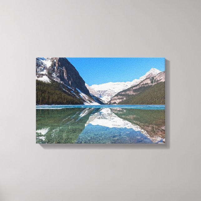 Reflektion på Lake Louise - Banff NP, Kanada Canvastryck (Framsida)