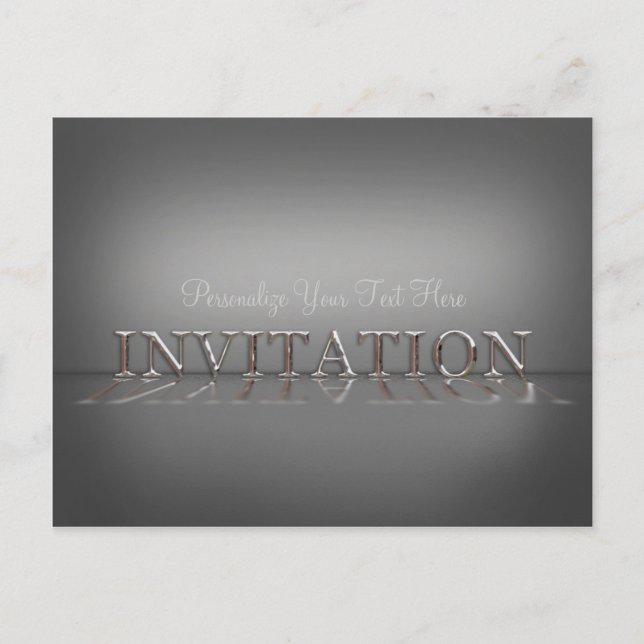 Reflektion Spegel-inbjudan Grått Inbjudan Vykort (Framsida)