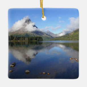 Reflektion vid Two Medicine Lake Julgransprydnad Keramik