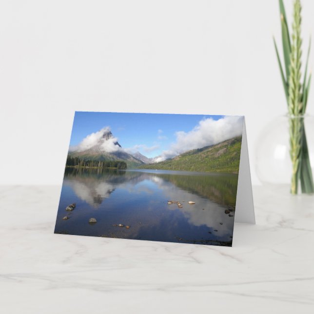 Reflektion vid Two Medicine Lake Kort (Framsida)