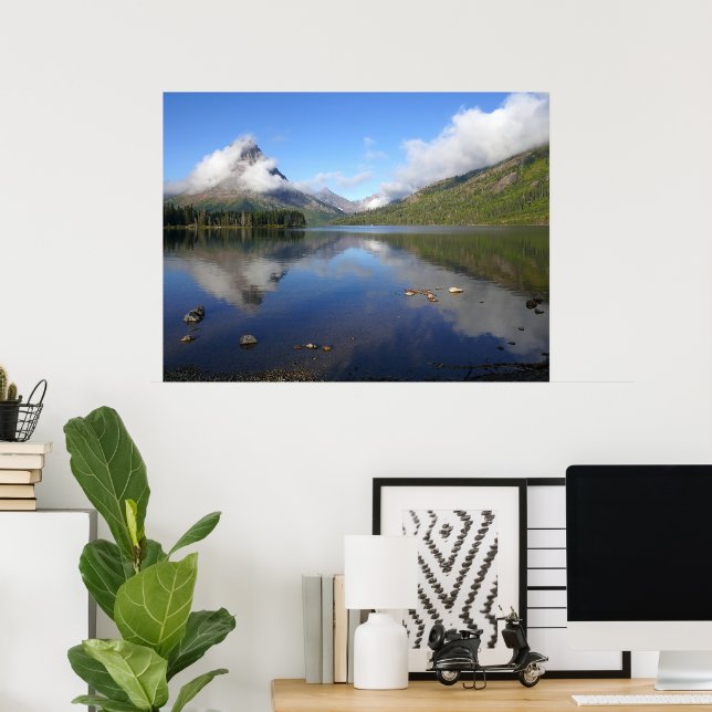 Reflektion vid Two Medicine Lake Poster (Hemmakontoret)
