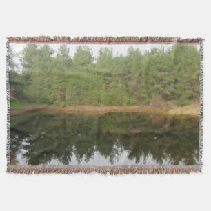 Reflektionen gräs Träd Sjö Filt