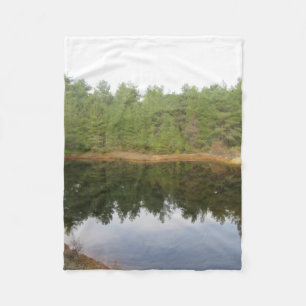 Reflektionen gräs Träd Sjö Fleecefilt