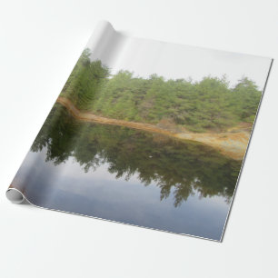 Reflektionen gräs Träd Sjö Presentpapper