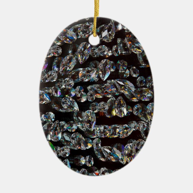 Reflektioner av glaskristaller julgransprydnad keramik (Framsidan)