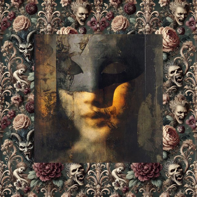 Reflektioner av Intel — gotisk surrealistisk canva Canvastryck (Reflections of Intel + Haunted Harmonics )