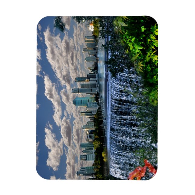 REFLEKTIONER AV OZ Brisbane River Waterfalls Magnet (Vertikal)