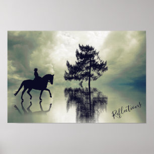 Reflektioner Dressage Stormy Weather och Träd Hors Poster