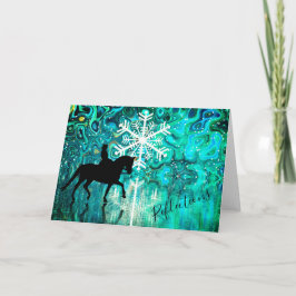 Reflektioner Dressage Winter Snowflake Horse Helgkort