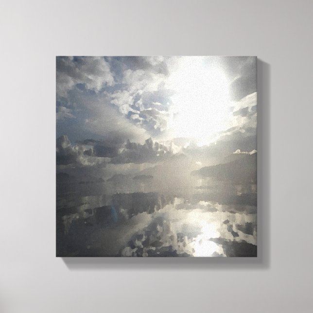 Reflektioner efter Sjölandskapet Storm - Abstrakt Canvastryck (Framsida)