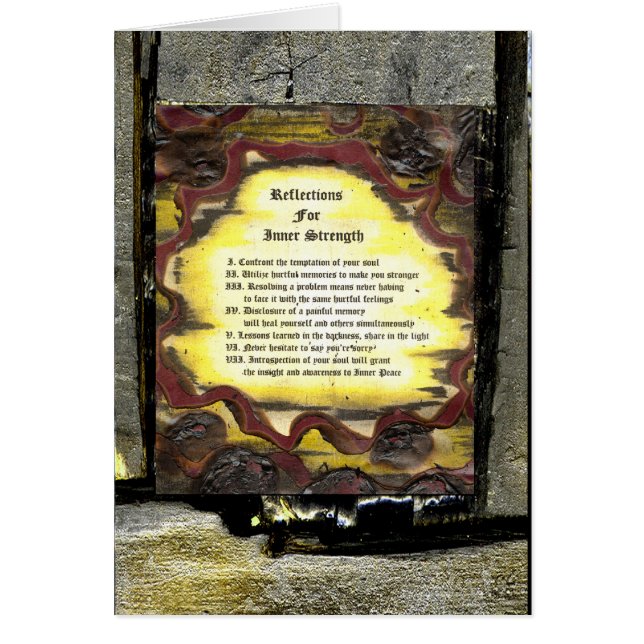 Reflektioner för inre styrka hälsningskort (Framsidan)