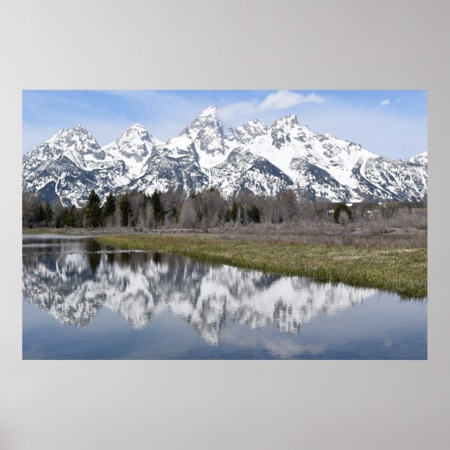 Reflektioner från bergen (Grand Tetons) Poster (Framsidan)