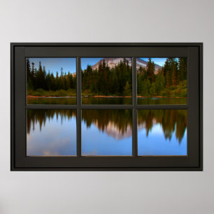 Reflektioner från bergsytan i Sjö Poster