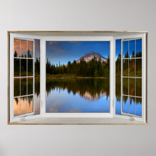 Reflektioner från bergsytan i Sjö Poster