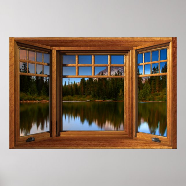 Reflektioner från bergsytan i Sjö Poster (Framsidan)