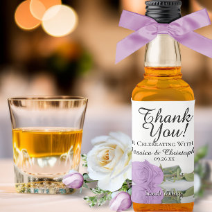 Reflektioner från Lilac Ro Bröllop Tack Mini Spritflaskor Etikett