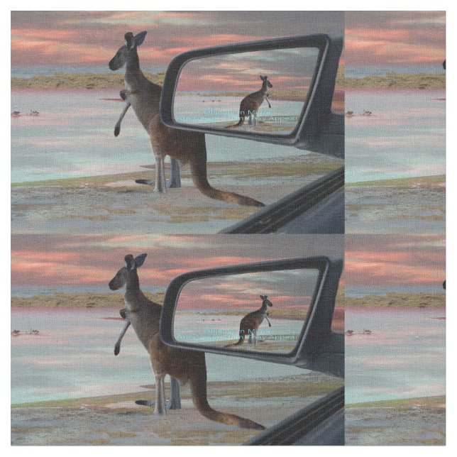 "Reflektioner från Vilden: A Kangaroo på stranden Tyg (Närbild)