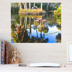 Reflektioner: Handflatan i Pond Bok Torn Gardens Canvastryck