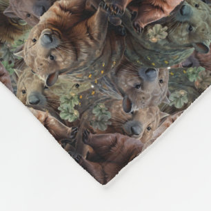 Reflektioner i Burrow: Wombats symmetri Fleecefilt