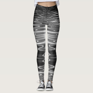 Reflektioner i Digital Vågigt Black Vatten efter Leggings
