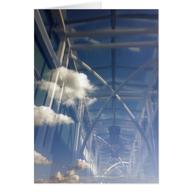 reflektioner i fönstret hälsningskort (Framsidan)