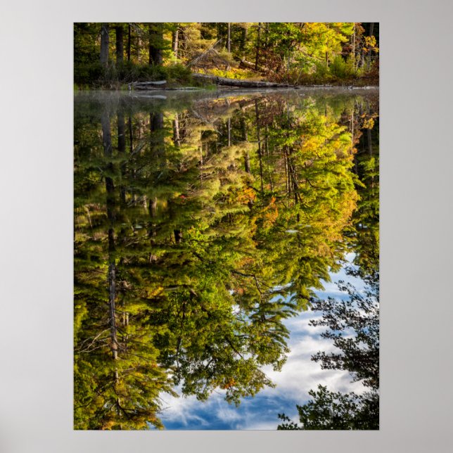 Reflektioner i Red Eagle Pond | Vita bergen Poster (Framsidan)