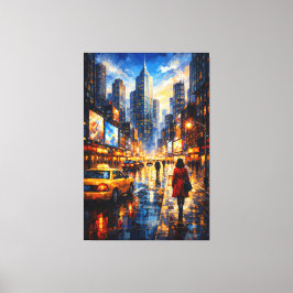 Reflektioner i skymningen – Lyxig urban canvas-kon Canvastryck