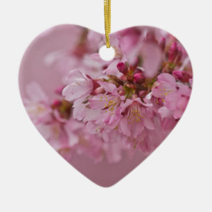 Reflektioner kring Blek Rosa av Sakura Cherry Blom Julgransprydnad Keramik